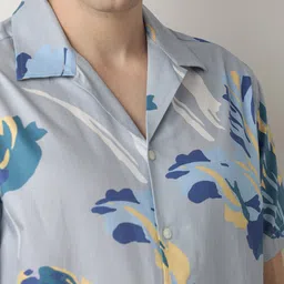 SELECTED Abstract Printed Cuban Collar Casual Shirt image 3
