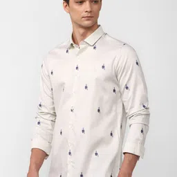 SIMON CARTER LONDON Slim Fit Printed Spread Collar Long Sleeves Cotton Casual Shirt image 3
