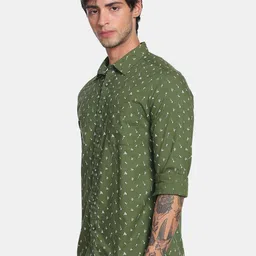 Flying Machine Slub Floral Print Spread Collar Casual Shirt image 3