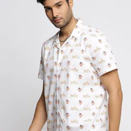 SHOWOFF Premium Conversational Printed Cuban Collar Short Sleeves Cotton Casual Shirt image 3