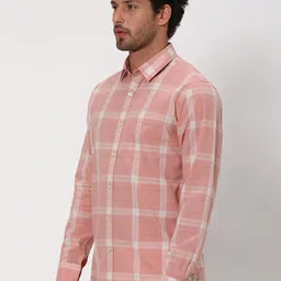 Mufti Slim Fit Checked Cotton Linen Casual Shirt image 3