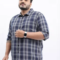 HIGHLANDER Men Plus Size Slim Fit Tartan Checks Casual Shirt image 3