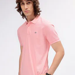 GANT Solid Polo Neck Regular Fit T-Shirt image 3