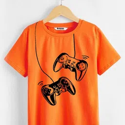 BAESD Boys Pack of 2 Gaming Remote Printed Pure Cotton T-shirt image 2