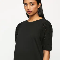 Pepe Jeans Round Neck Puff Sleeves Pure Cotton T-shirt image 3