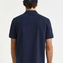 GANT Men Solid Polo Collar Cotton T-shirt image 4