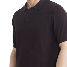 RARE RABBIT Men Self Design Polo Collar Cotton T-shirt image 3