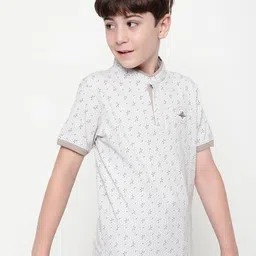 Octave Boys Floral Printed Mandarin Collar T-shirt image 3