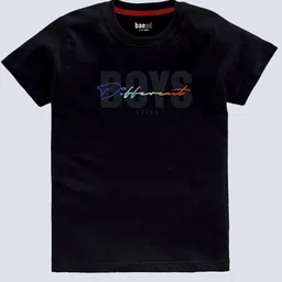 BAESD Boys Pack Of 5 Typography Printed Round Neck T-shirts image 5