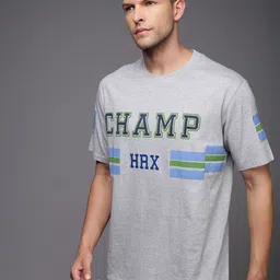HRX by Hrithik Roshan Men Typography Printed Round Neck T-shirt image 3