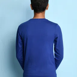 NUSYL Boys Blue Typography Printed T-shirt image 4