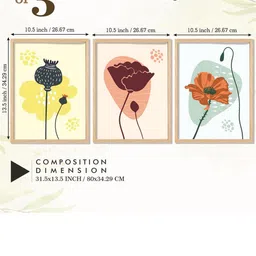 SAF 3-Pcs White Modern Art Painting Framed Wall Art image 2