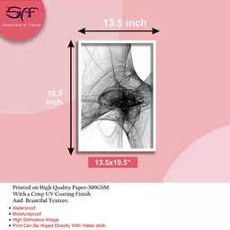 SAF White & Black Modern Art Digital Reprint Wall Art Premium Modern Art Digital Reprint image 3