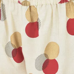 Pistaa Women Red Pleated Kurta With Printed Palazzos image 3