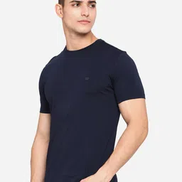 JADE BLUE Men Pure Cotton  Solid Regular Fit T-shirt image 3
