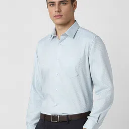 Van Heusen Men Spread Collar Abstract Printed Cotton Slim Fit Formal Shirt image 2