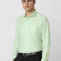 Van Heusen Men Spread Collar Solid Cotton Slim Fit Formal Shirt image 4