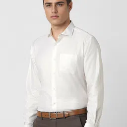 Van Heusen Men Spread Collar Textured Cotton Slim Fit Formal Shirt image 3
