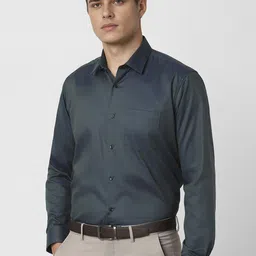 Van Heusen Men Spread Collar Textured Cotton Formal Shirt image 3