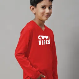 Friskers Boys Typography Printed V-Neck Pure Cotton T-shirt image 2