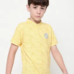 Octave Boys Mandarin Collar Floral Printed T-shirt image 3