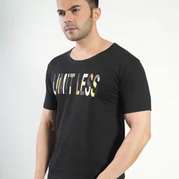 Polo Plus Men Typography Printed Bio Finish Applique T-shirt image 3