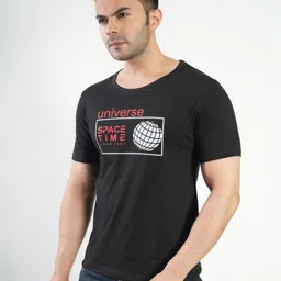 Polo Plus Men Typography Printed Bio Finish Applique T-shirt image 3