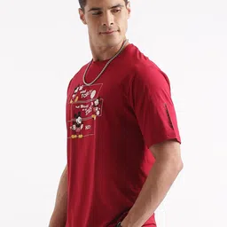 WROGN Mickey Mouse Printed Cotton Relaxed Fit T-shirt image 3