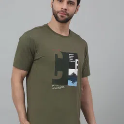 Cantabil Typography Printed Round Neck Cotton T-shirt image 3