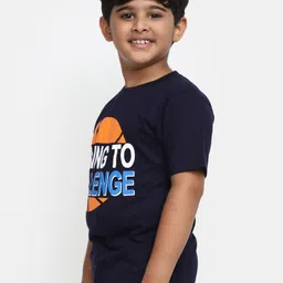 V-Mart Boys Typography Printed Round Neck Cotton Regular T-shirt image 3