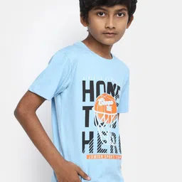 V-Mart Boys Typography Printed Cotton Casual T-Shirt image 2
