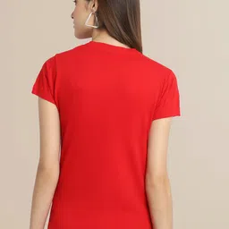 Fabflee Women Pack Of 2 Red & Black Mickey Mouse Printed Cotton T-shirts image 5