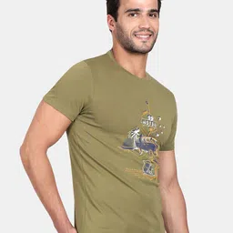 t-base Men Green Printed T-shirt image 3
