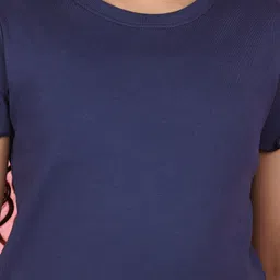 V-Mart Girls Round Neck Rib T-Shir image 3