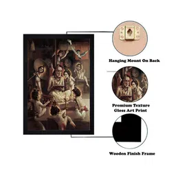 Gallery99 Grey & Black Bal Krishna Painted Framed Wall Art image 5