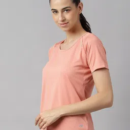 Alcis Women Rosette Anti-Static Slim-Fit Round Neck Sustainable Pro-Run Training T-Shirt image 4