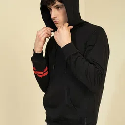 PUNK Graphic Printed Hooded Fleece Pullover image 5