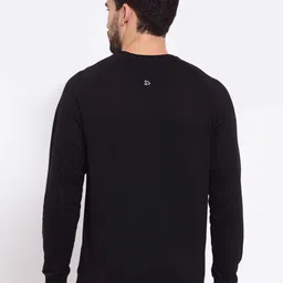 SPORTO Men Black Graphic Printed Cotton Pullover Sweatshirt image 4