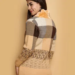 V-Mart Self Design Shawl Collar Front Open Sweatshirt image 4
