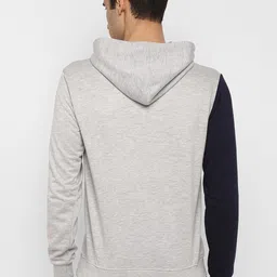 OFF LIMITS Men Grey Melange and Black Colourblocked Sweatshirt image 4