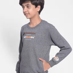 Crimsoune Club Boys Typography Printed Pullover Sweatshirt image 3