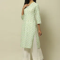 Rangriti Geometric Embellished V Neck Straight Kurta image 4
