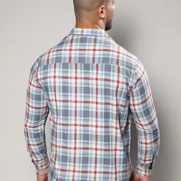 Instafab Plus Classic Tartan Checked Cotton Casual Shirt image 5