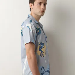 SELECTED Abstract Printed Cuban Collar Casual Shirt image 4