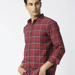 HJ HASASI Men Relaxed Tartan Checks Opaque Checked Casual Shirt image 4