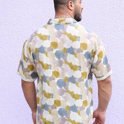 Instafab Plus Classic Abstract Printed Cotton Casual Shirt image 2