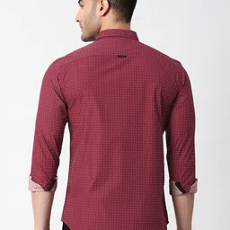 Basics Standard Slim Fit Geometric Printed Cotton Casual Shirt image 4