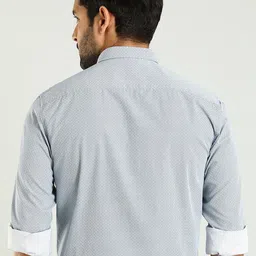 Indian Terrain Classic Slim Fit Micro Ditsy Printed Spread Collar Cotton Shirt image 2