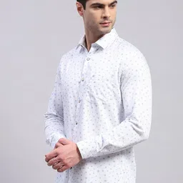 Monte Carlo Classic Spread Collar Slim Fit Opaque Printed Cotton Casual Shirt image 4