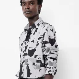 RARE RABBIT Men Duval Ls Regular Fit Printed Spread Collar Shirt image 4